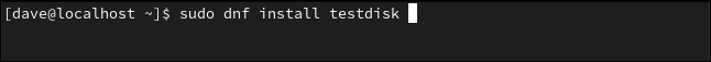 sudo dnf instale o testdisk em uma janela de terminal.