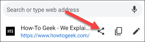 selecione o ícone de compartilhamento na barra de endereço