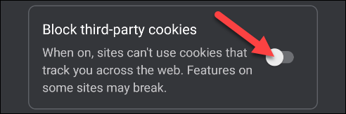 Ative "Bloquear cookies de terceiros".