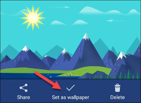 Toque em "Definir como papel de parede".