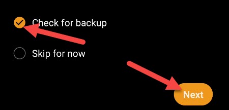 verifique se há um backup