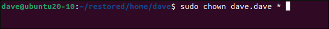 sudo chown dave.dave * em uma janela de terminal.