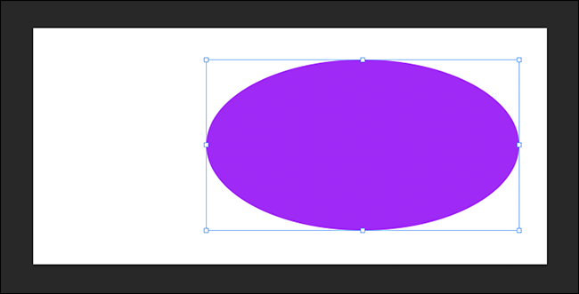 círculo roxo distorcido com controles de transformação livres visíveis