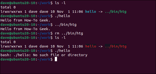 ls -l em uma janela de terminal.