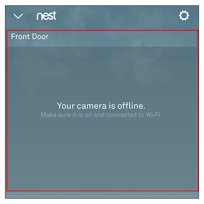 Selecione sua campainha Nest Hello na tela inicial do app Nest