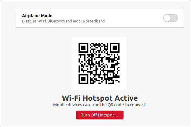 Uma caixa de diálogo de ponto de acesso Wi-Fi no Ubuntu 20.10.