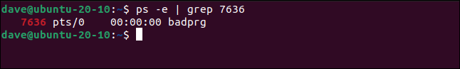 ps -e |  grep 7636 em uma janela de terminal