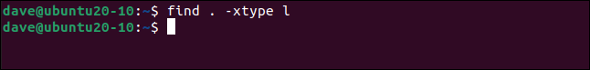 encontrar .  -xtipo l em uma janela de terminal.