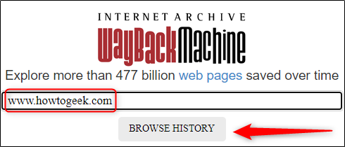 URL da máquina de retorno do Internet Archive