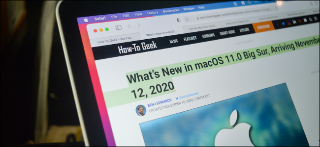 Usuário de Mac alterando a cor de destaque e destaque no macOS Big Sur