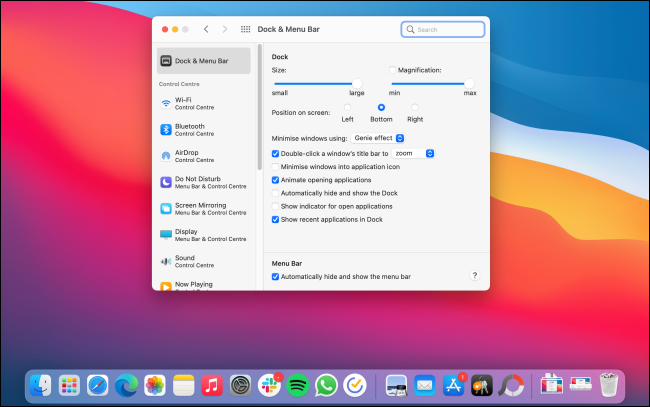 Mac com barra de menu oculta