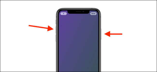 Pressione os botões Lateral e Aumentar o volume para fazer uma captura de tela no seu iPhone. 