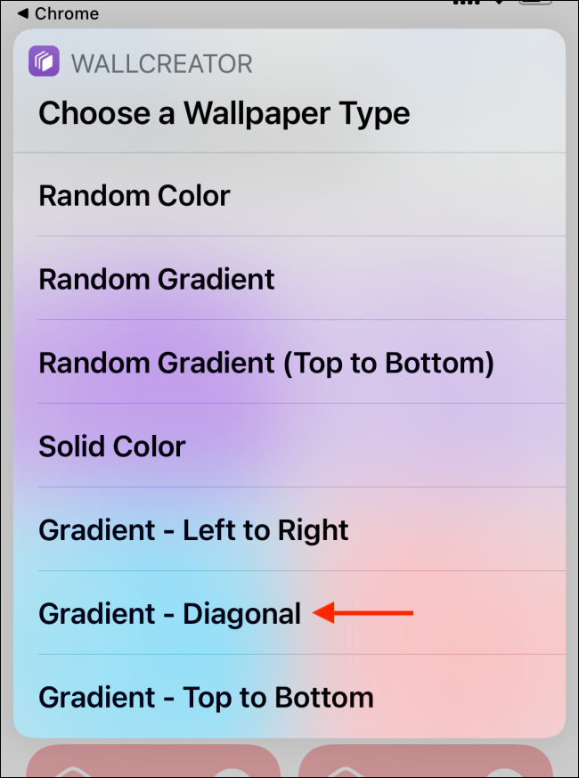 Tap Gradient Diagonal