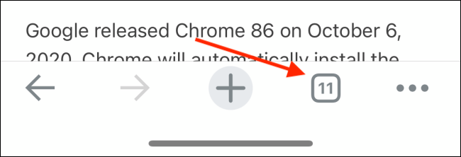 Botão de toque de guias no Chrome