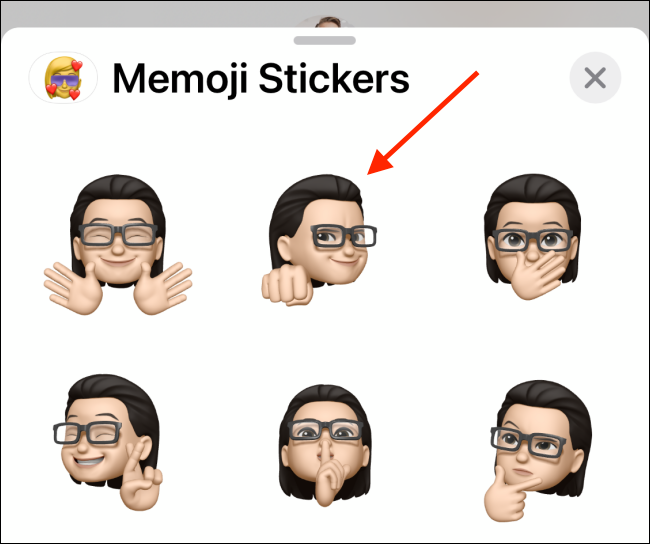 Toque no seu Memoji para enviá-lo