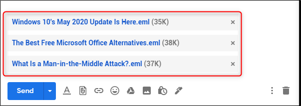 e-mails anexados no gmail
