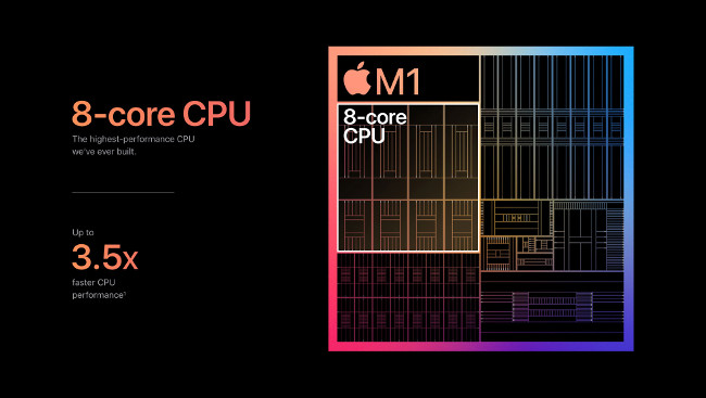 Especificações sobre o chip Apple M1.