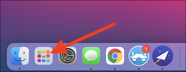 Clique no botão Launchpad no dock do seu Mac