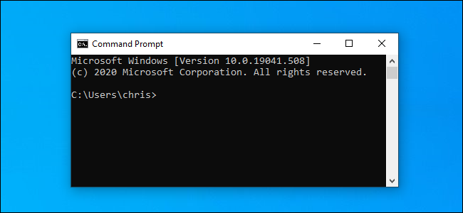 Janela de prompt de comando no Windows 10