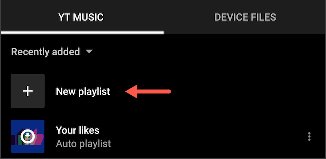 Crie uma nova lista de reprodução no YouTube Music