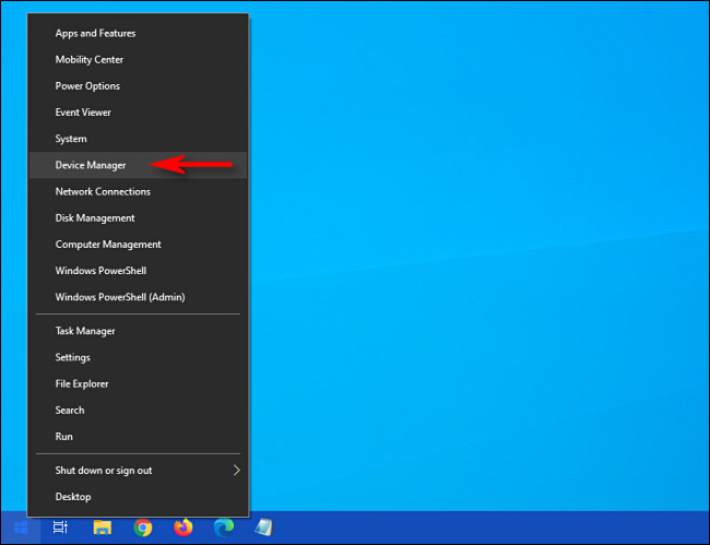 No menu do usuário avançado do Windows 10, clique em "Gerenciador de dispositivos"