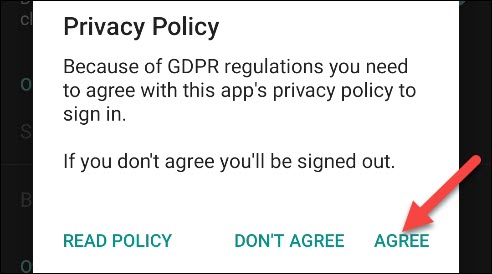 Toque em "Concordo" depois de ler a Política de Privacidade.