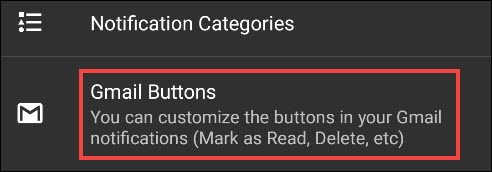 Toque em "Botões do Gmail".