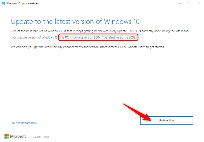Clique em “Atualizar agora” no Windows 10 Update Assistant.