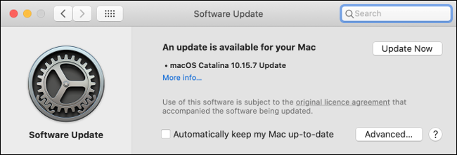 Instalando atualizações no macOS Catalina