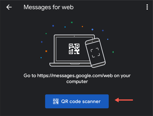 Leia o código QR no Android Mensagens