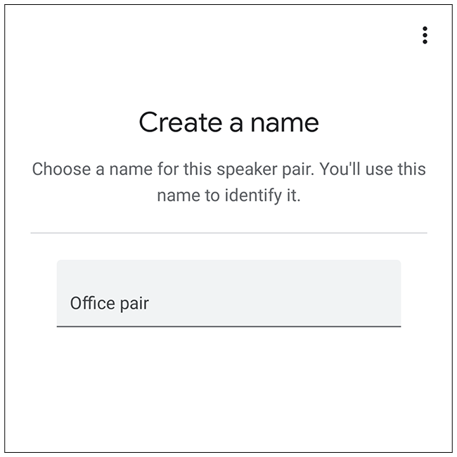 Selecione um nome para os alto-falantes emparelhados.