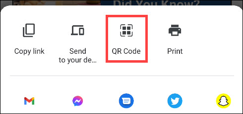 toque no ícone do código qr