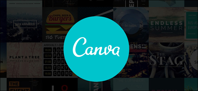 Logotipo do Canva com imagens de fundo