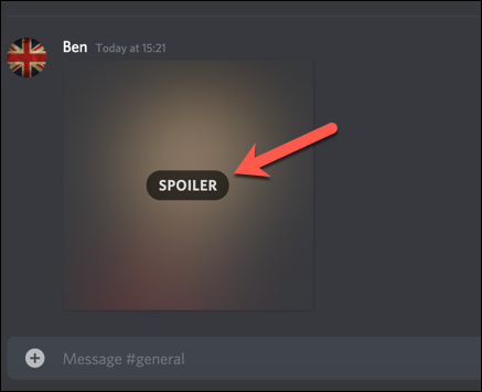 Toque em "Spoiler" para ver o arquivo ou imagem oculta no Discord.