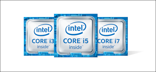 Os logotipos Intel Core i3, i5 e i7.