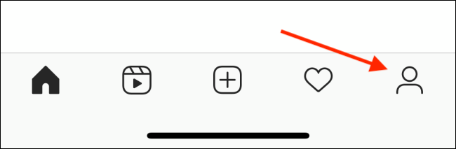 Toque no ícone do perfil no aplicativo Instagram