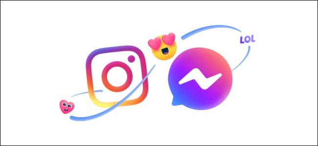 Os logotipos do Facebook Messenger e Instagram.