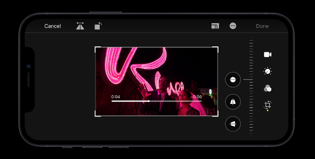 Editor de vídeo do iPhone 12