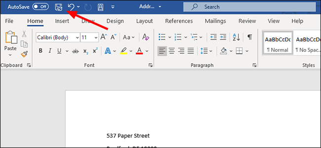 Microsoft Word Save