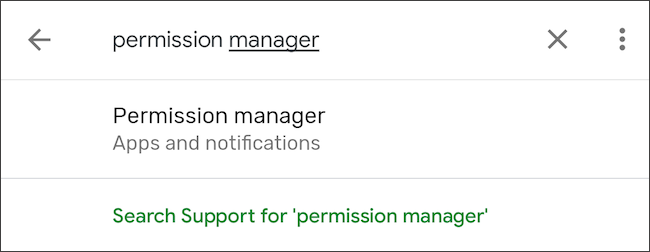 Pesquise o gerenciador de permissões nas configurações do Android