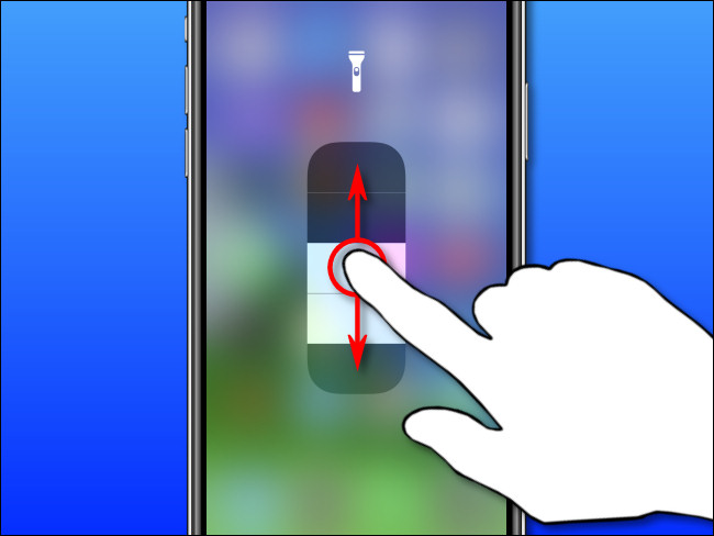 Deslize seu localizador no medidor de ajuste do iPhone para ajustar o brilho.