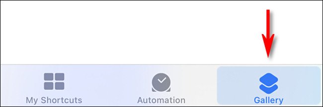 Em Atalhos no iPhone ou iPad, toque em "Galeria".