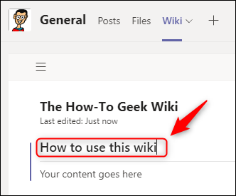 Uma seção wiki renomeada.