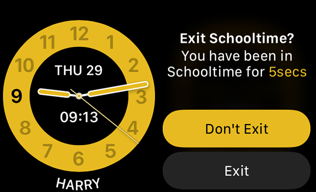 apple assistir modo horário escolar mostrador do relógio