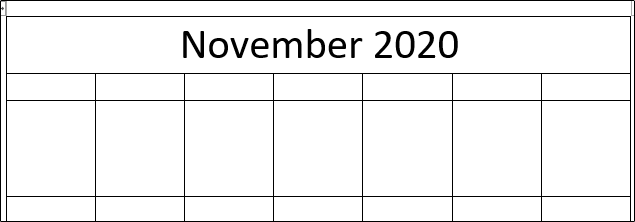 Calendário apenas com o nome do mês