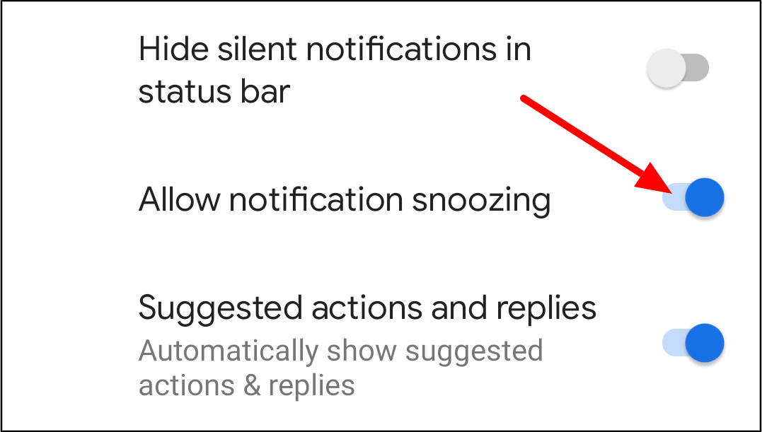 permitir adiamento de notificações