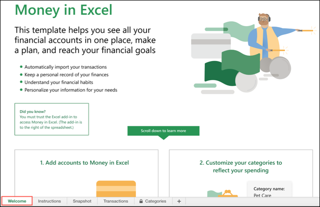 Guia Bem-vindo no Money In Excel