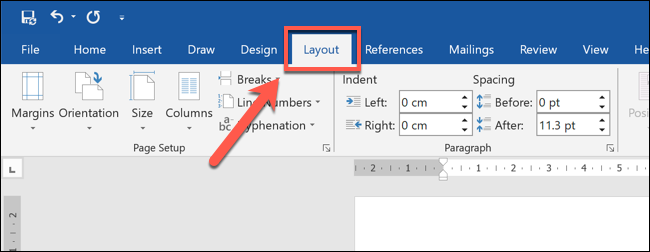 No Word, selecione sua cotação em bloco e pressione a guia "Layout" na barra de fita.