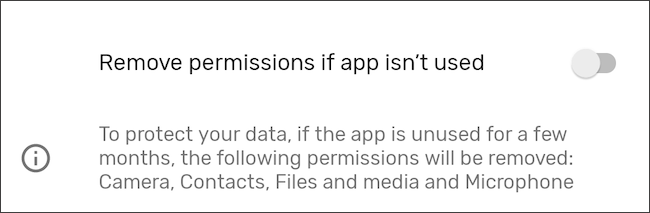 Configurar remoção automática de permissão de aplicativo no Android