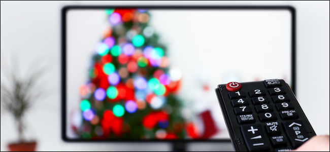 Streaming de filme de Natal em uma TV